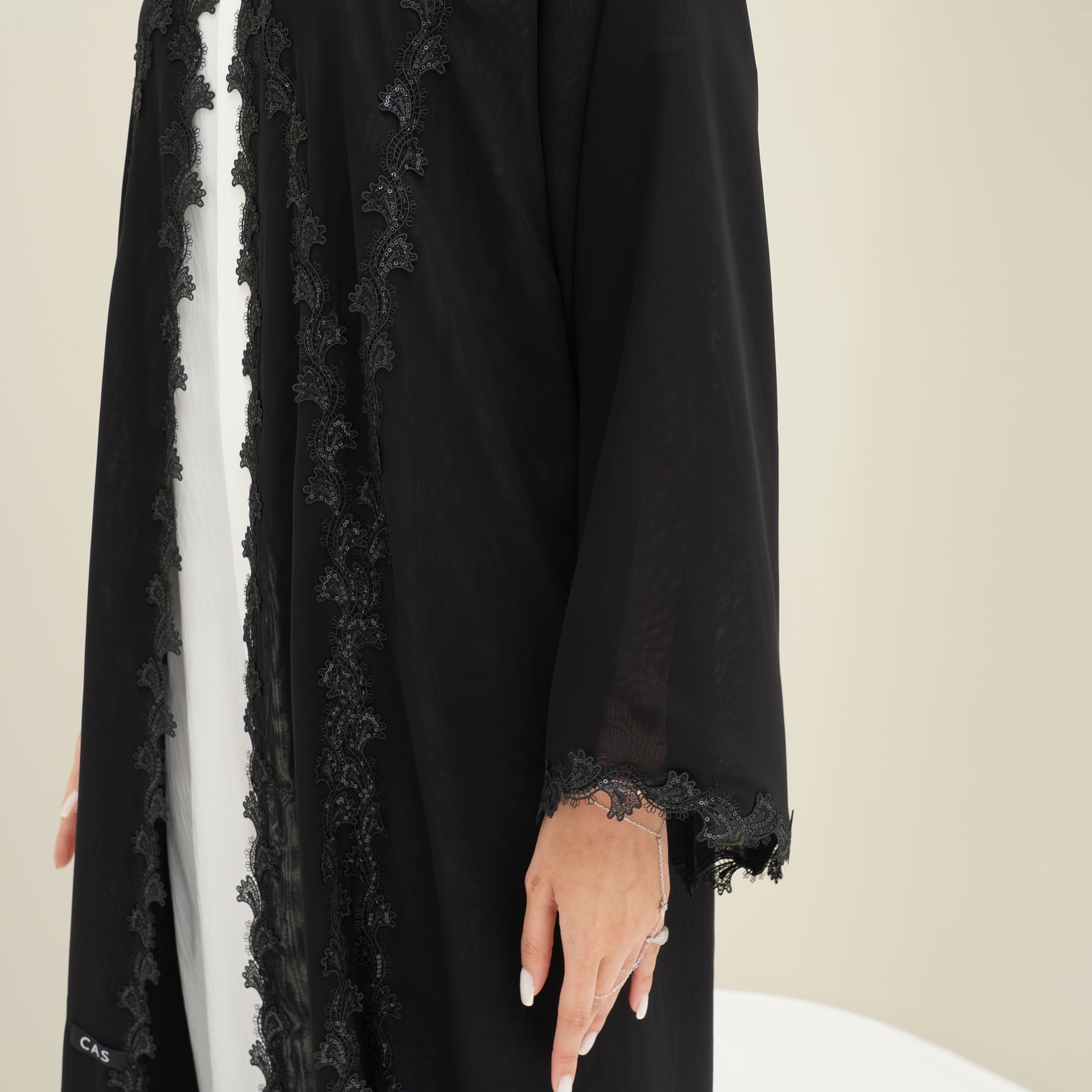 C 0762 Black Lace Abaya