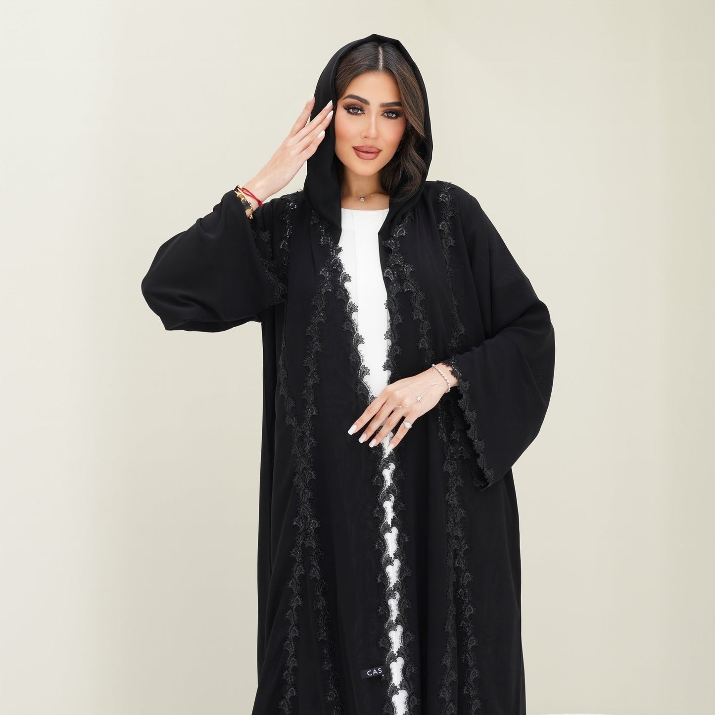 C 0762 Black Lace Abaya