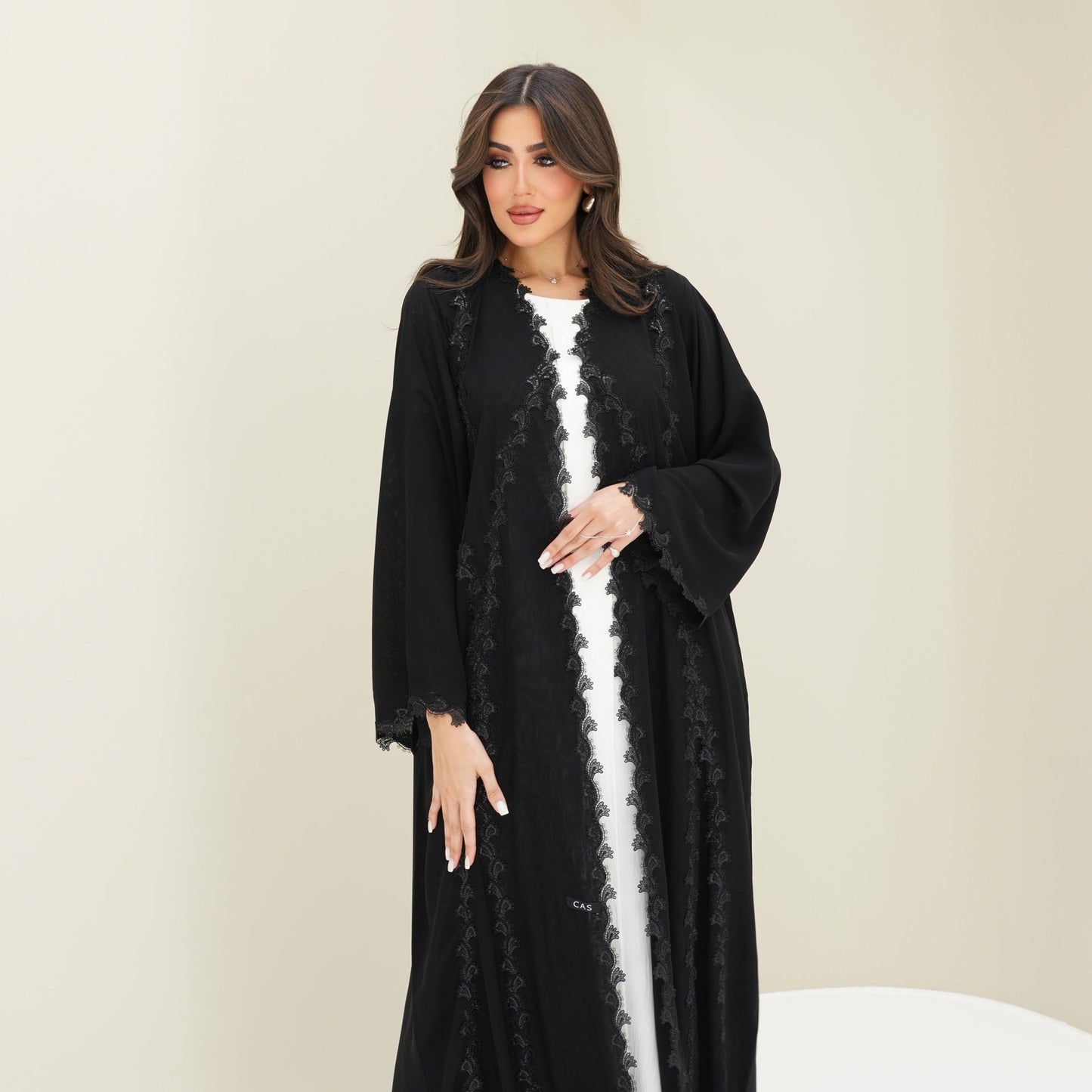 C 0762 Black Lace Abaya