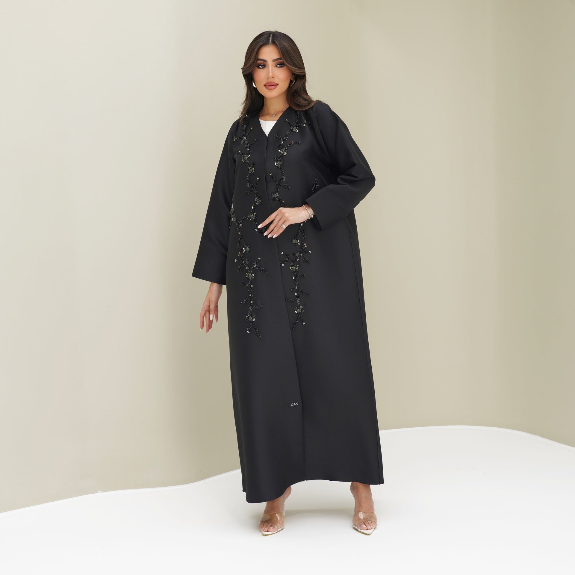 C 0763 Black Beaded Abaya