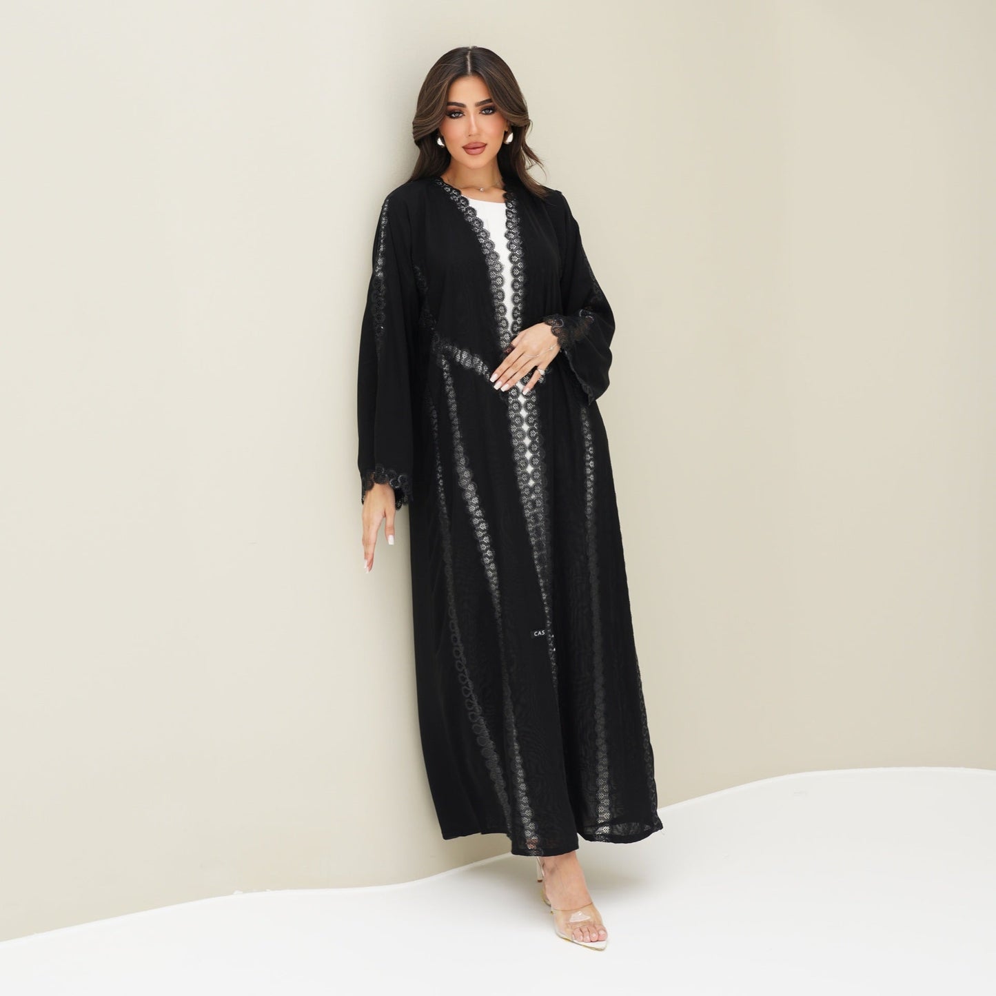 C 0764 Black Lace Abaya