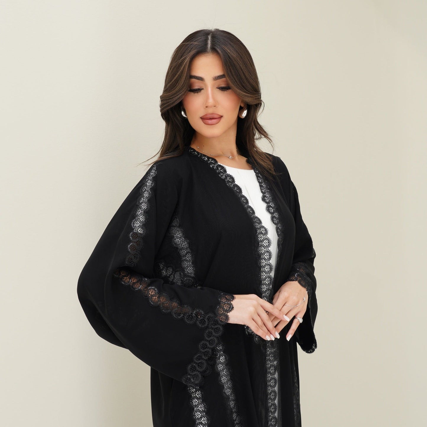 C 0764 Black Lace Abaya