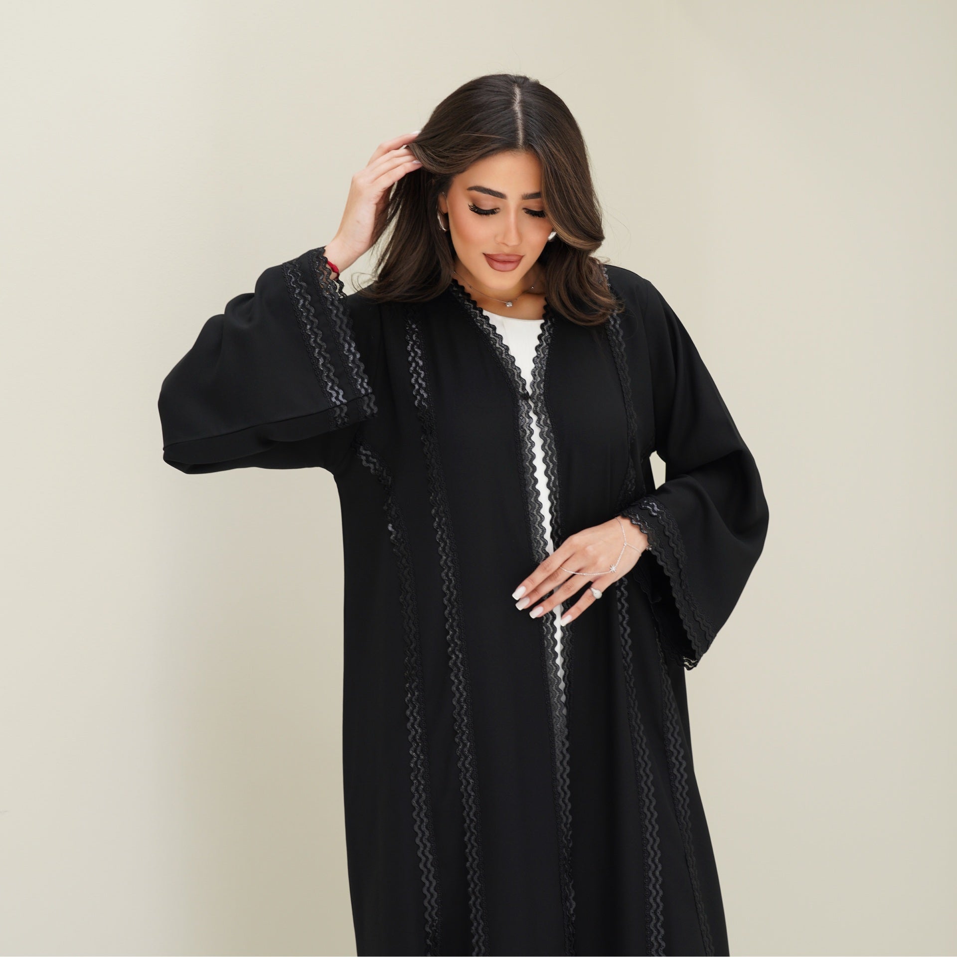 C 0765 Black Lace Abaya