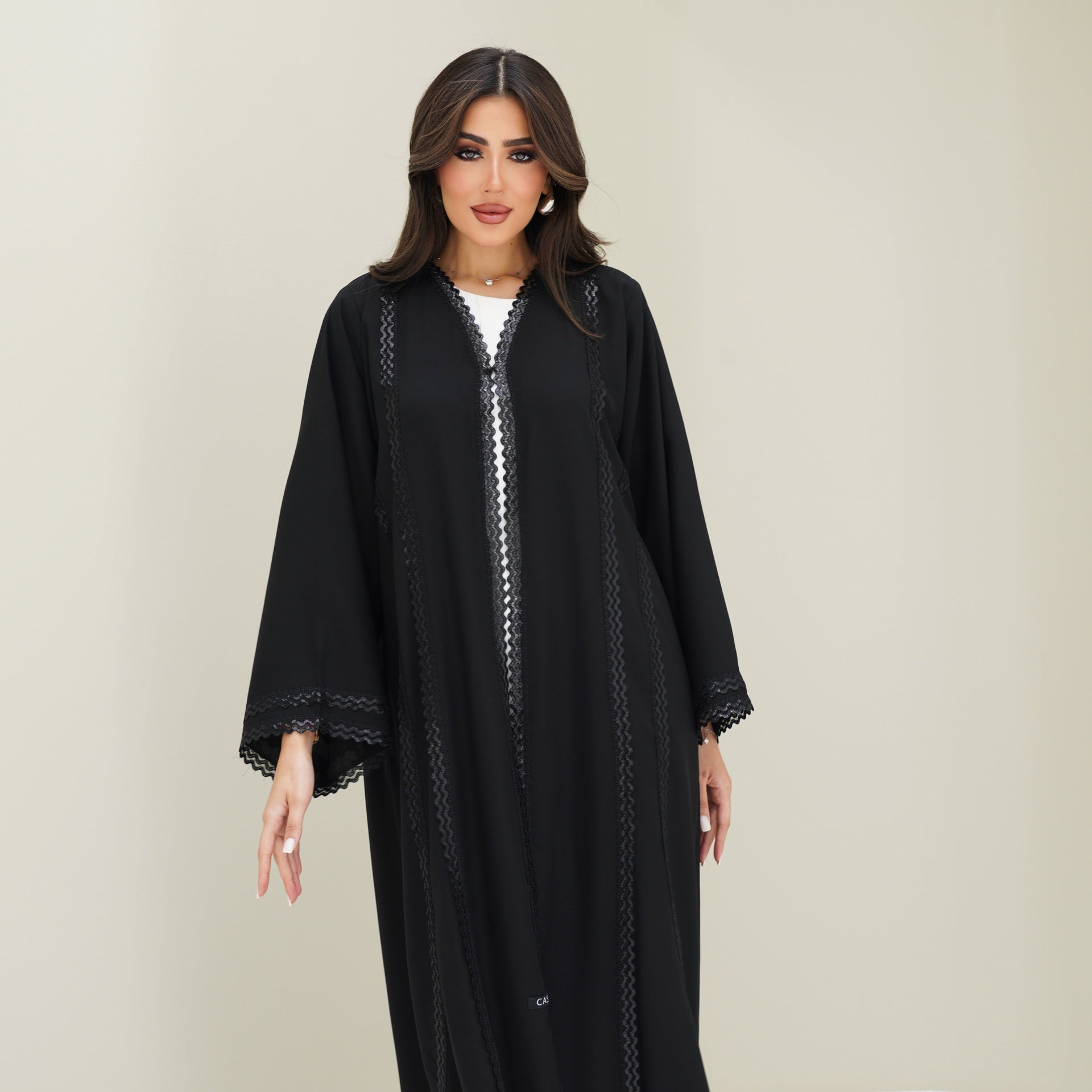 C 0765 Black Lace Abaya