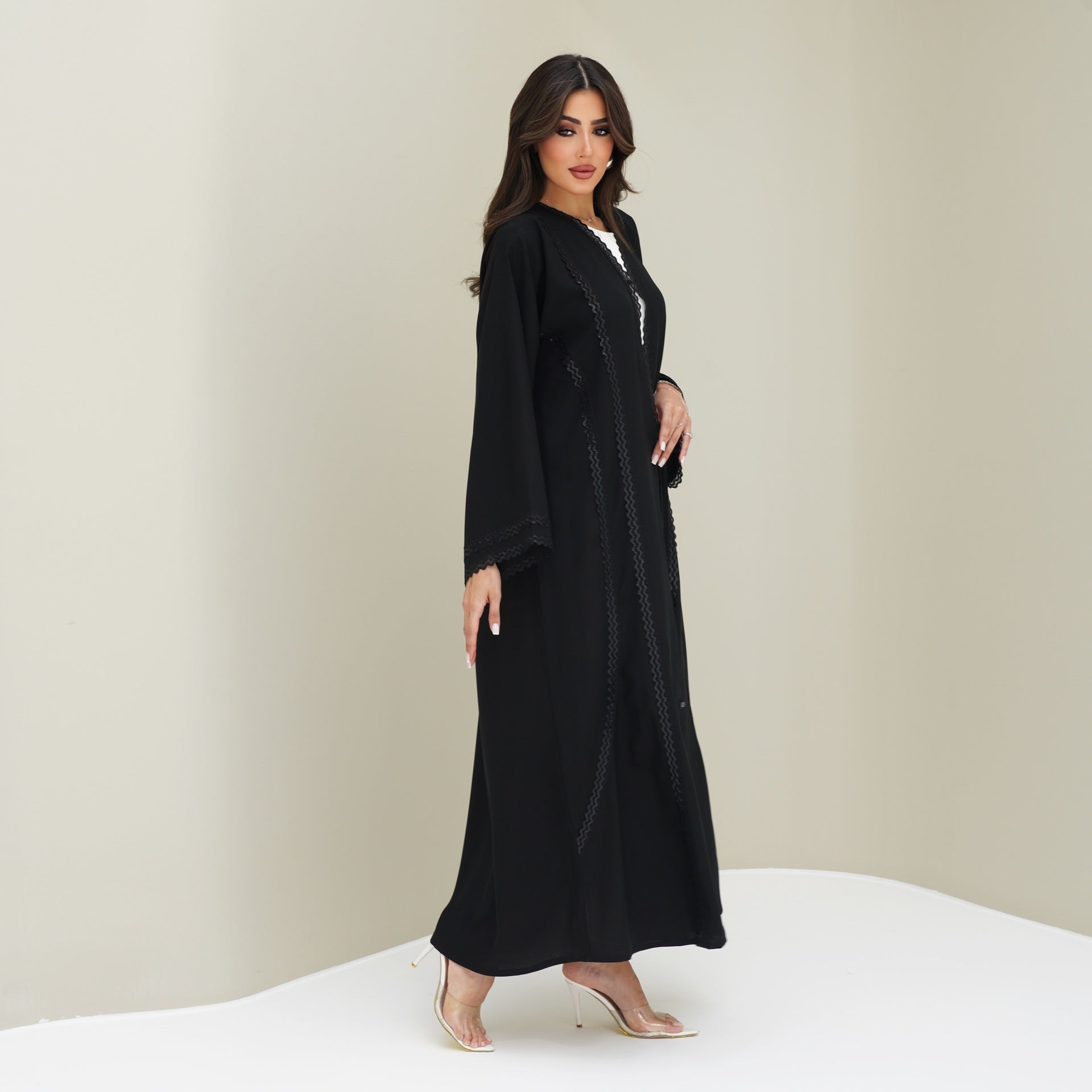 C 0765 Black Lace Abaya