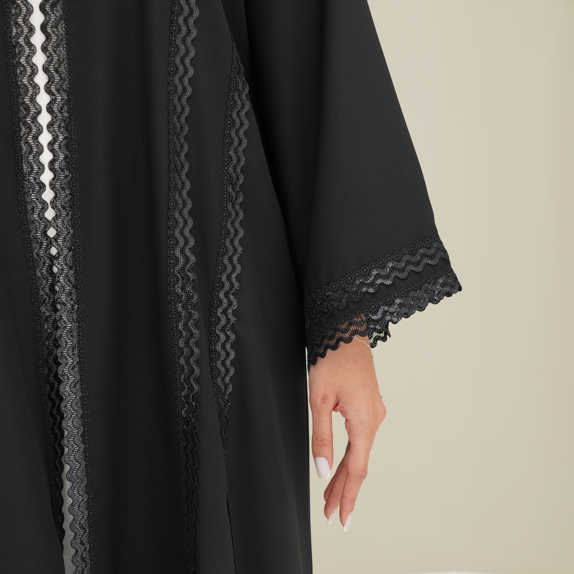 C 0765 Black Lace Abaya