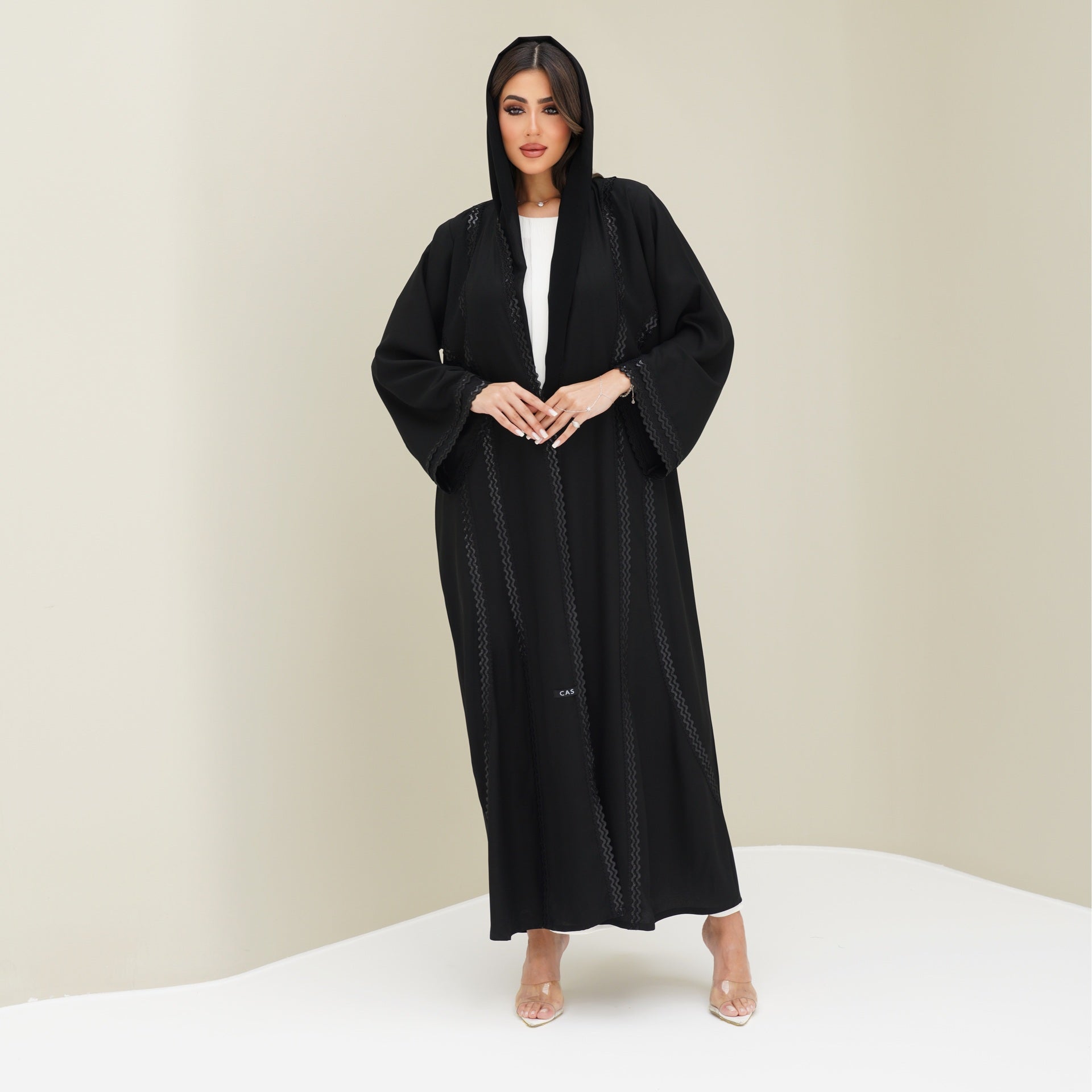 C 0765 Black Lace Abaya