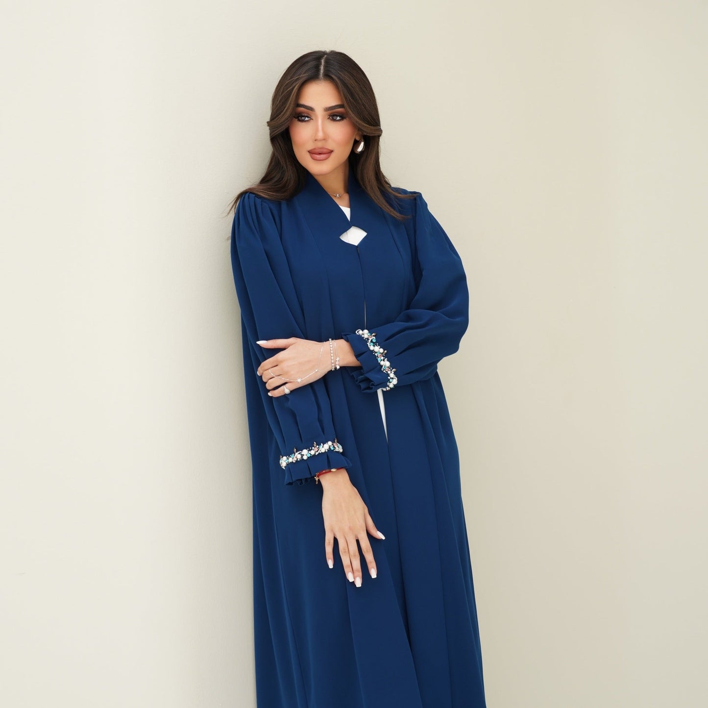 C 0767 Teal Beaded Abaya