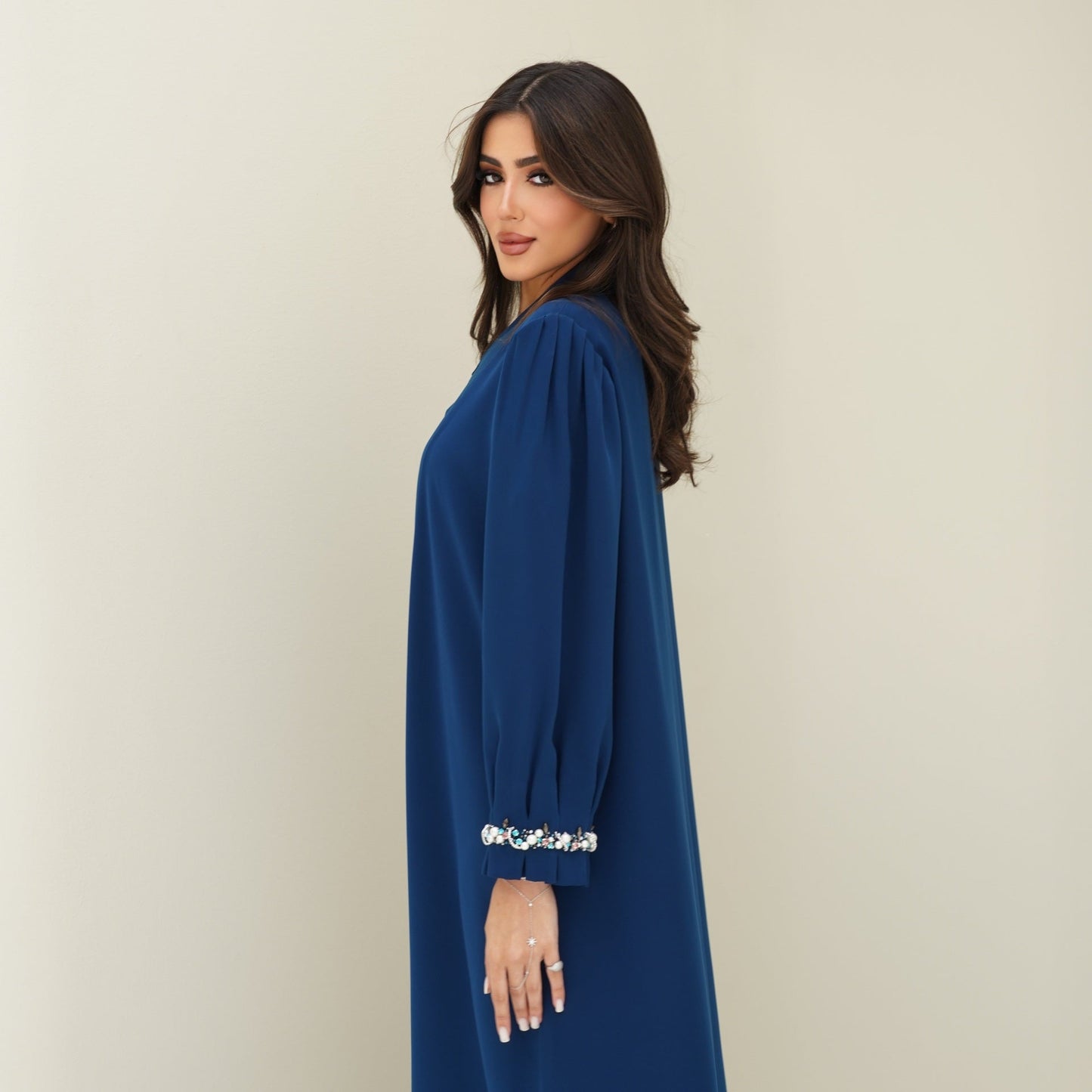 C 0767 Teal Beaded Abaya