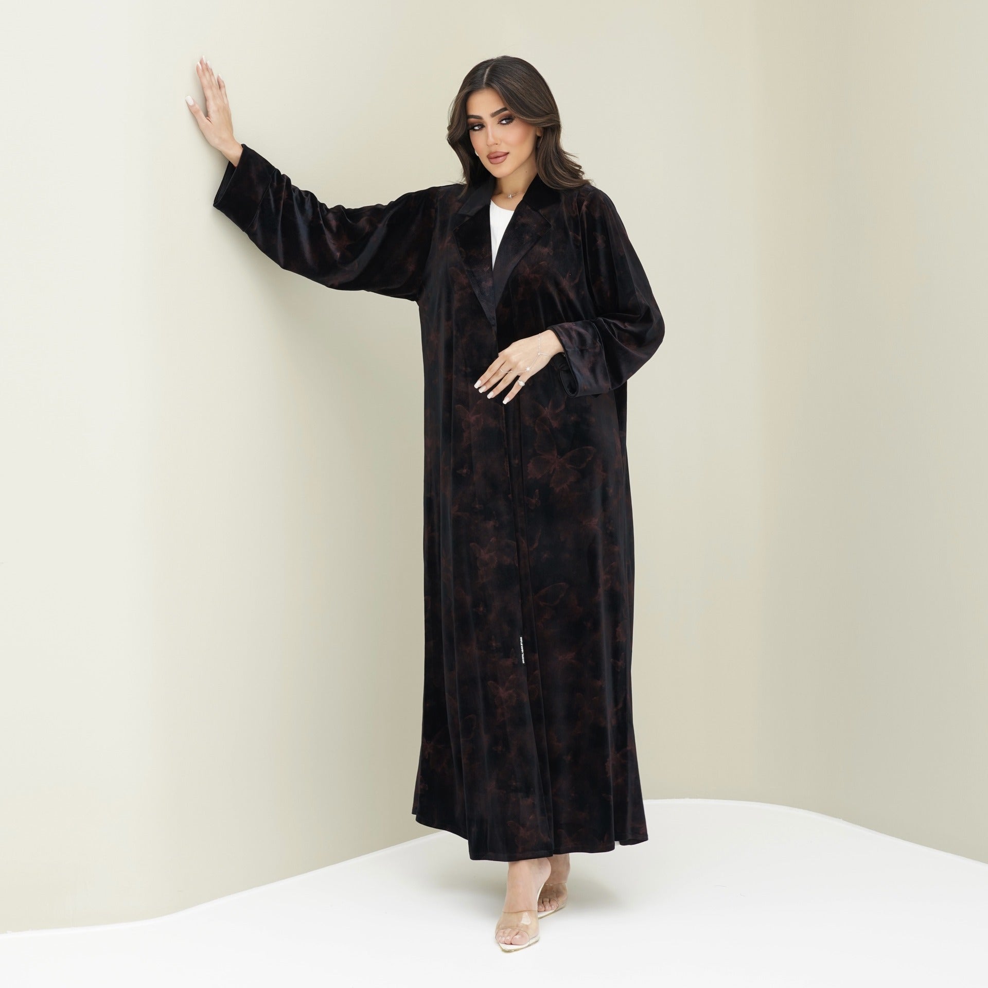 C 0769 Coat Velvet Butterfly Abaya