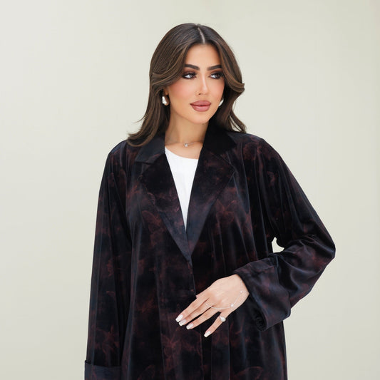 C 0769 Coat Velvet Butterfly Abaya