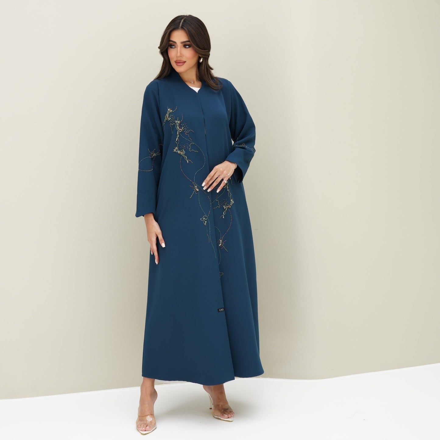 C 0772 Teal Beaded Abaya