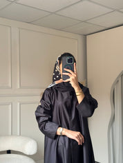 C 0781 Black Orange Printed Abaya