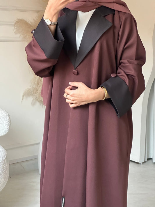 C 0786 Burgundy Coat Abaya