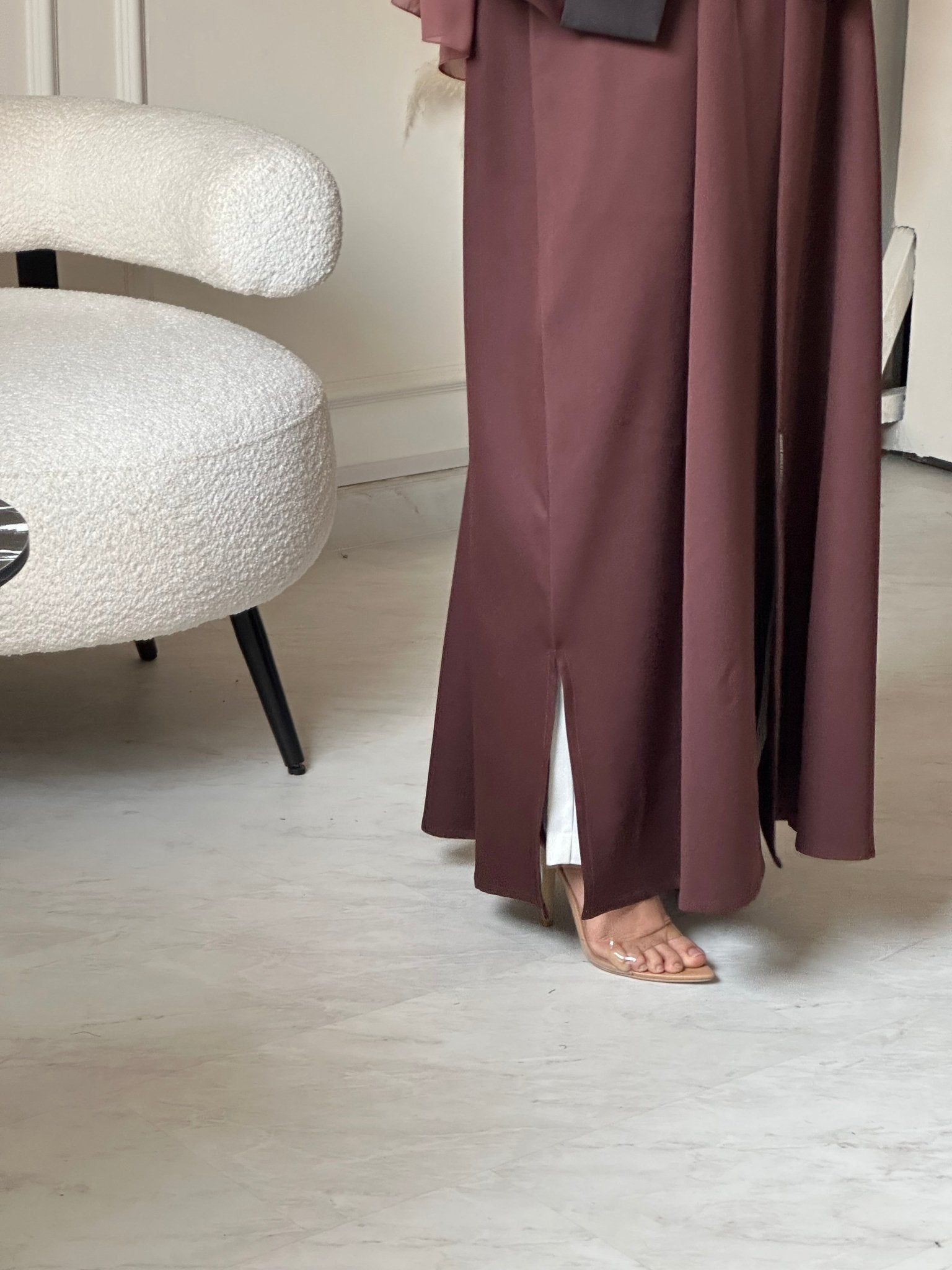 C 0786 Burgundy Coat Abaya