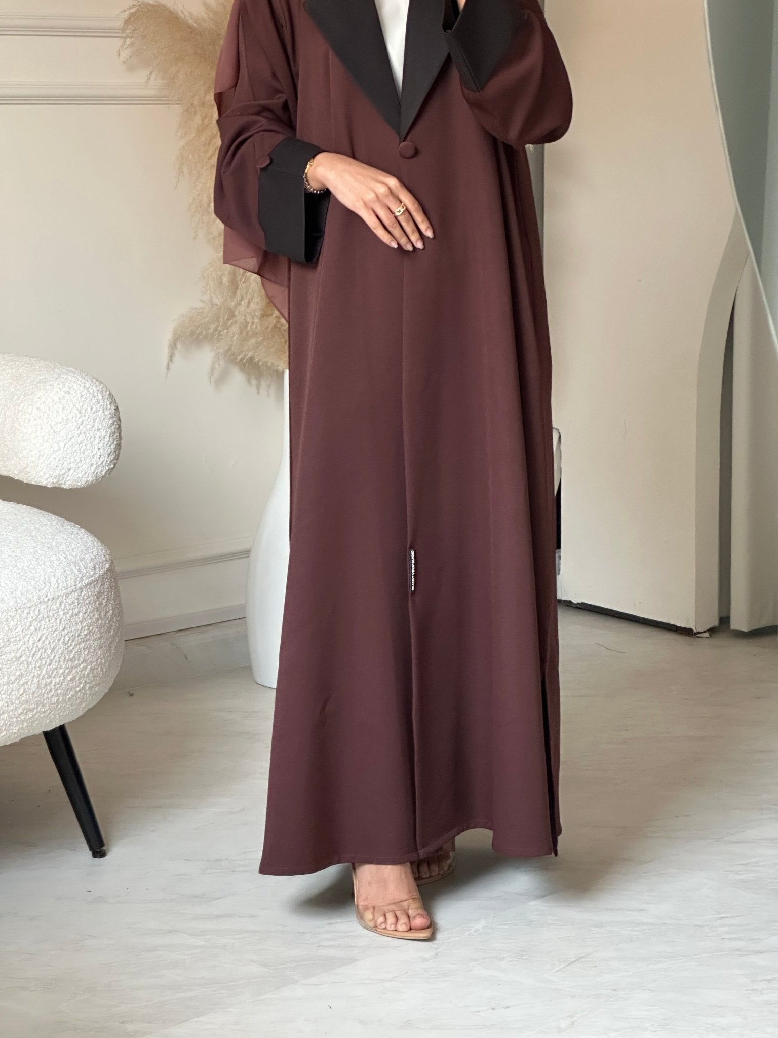 C 0786 Burgundy Coat Abaya