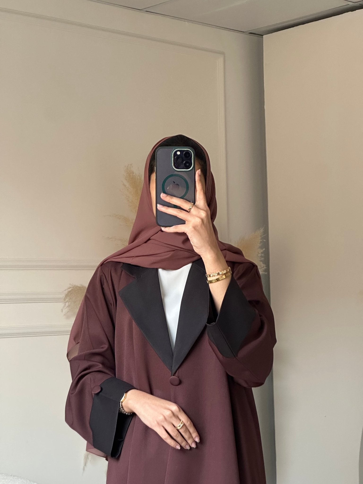 C 0786 Burgundy Coat Abaya