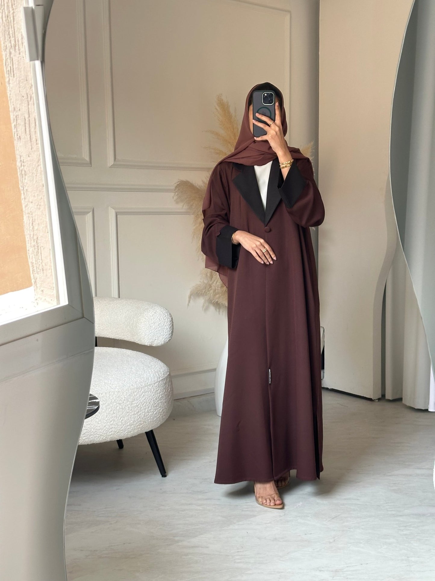 C 0786 Burgundy Coat Abaya