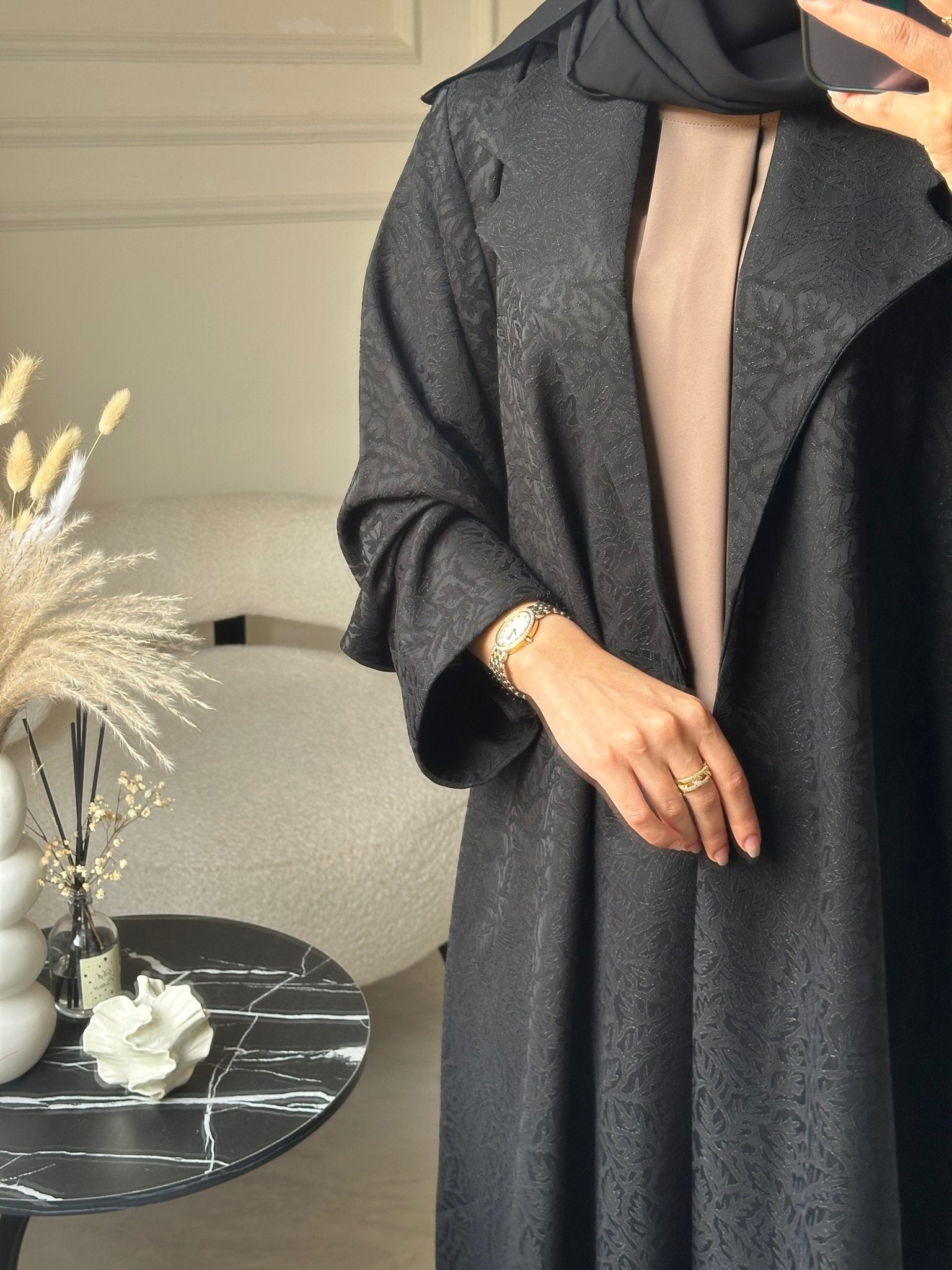 C 0791 Black Coat Abaya