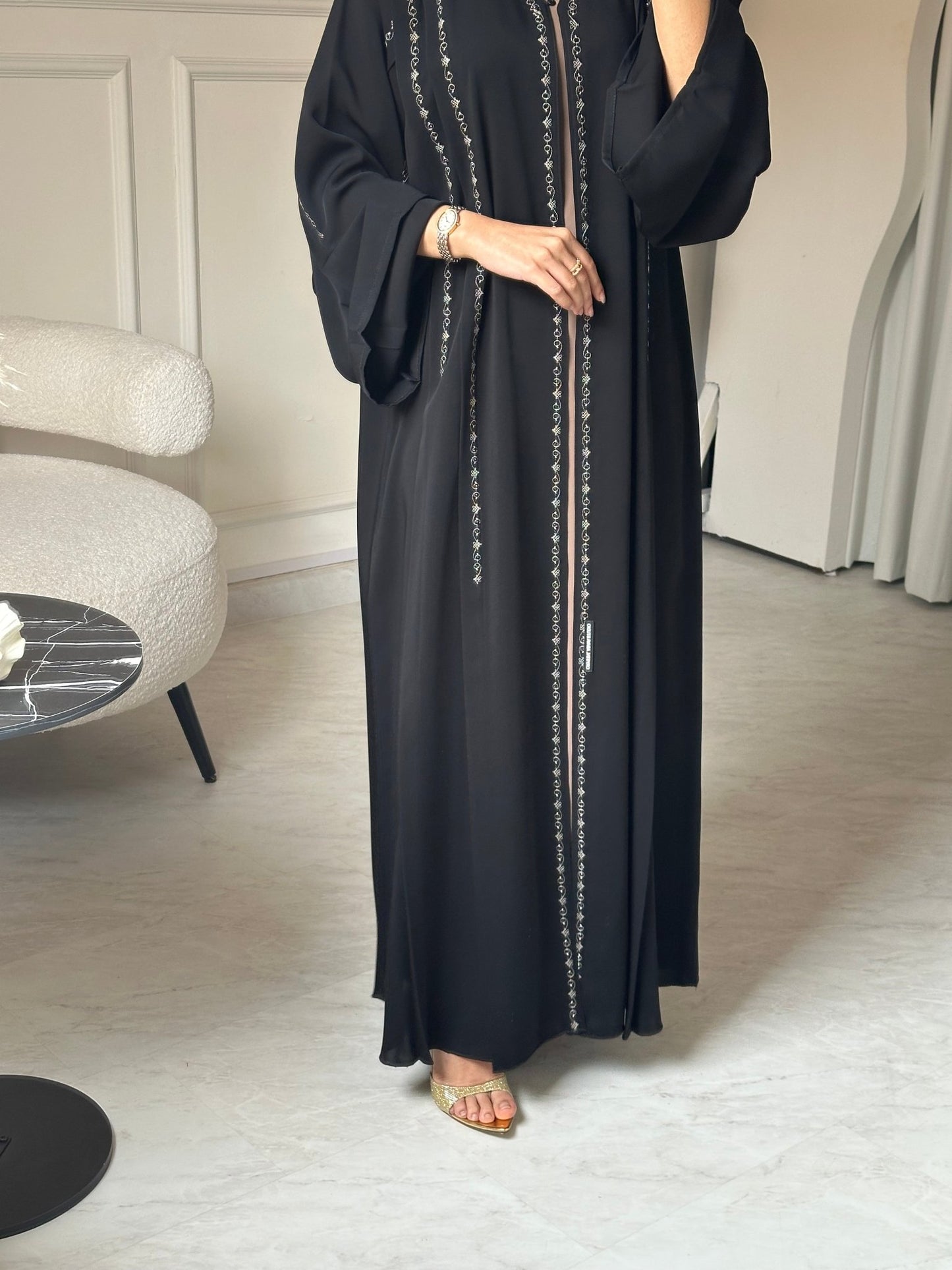 C 0794 Black Embroidered Abaya