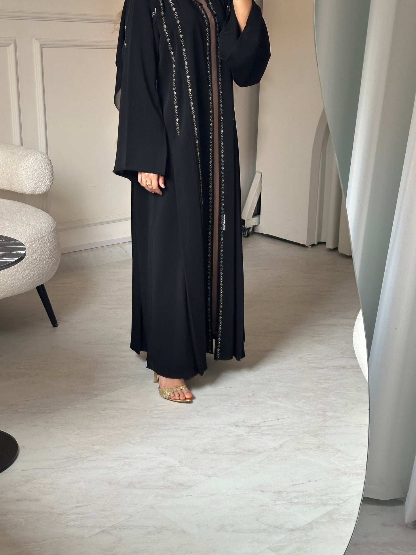 C 0794 Black Embroidered Abaya