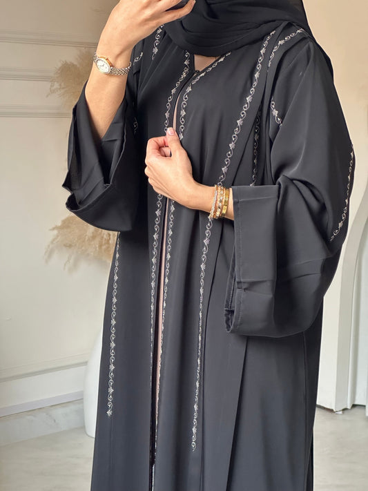 C 0794 Black Embroidered Abaya