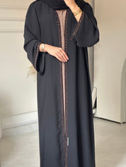 C 0795 Black Beaded Abaya