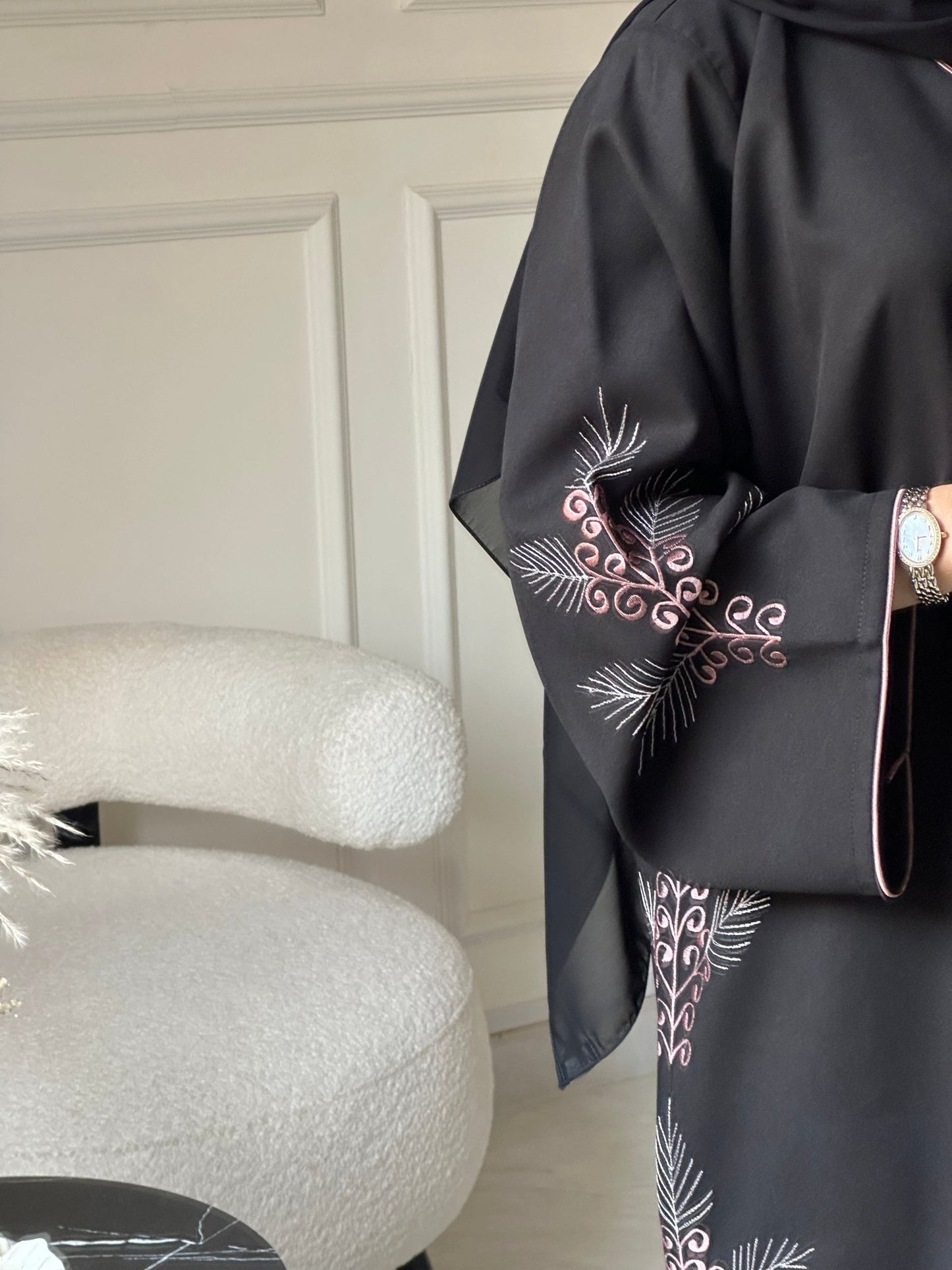 C 0797 Black Embroidered Abaya