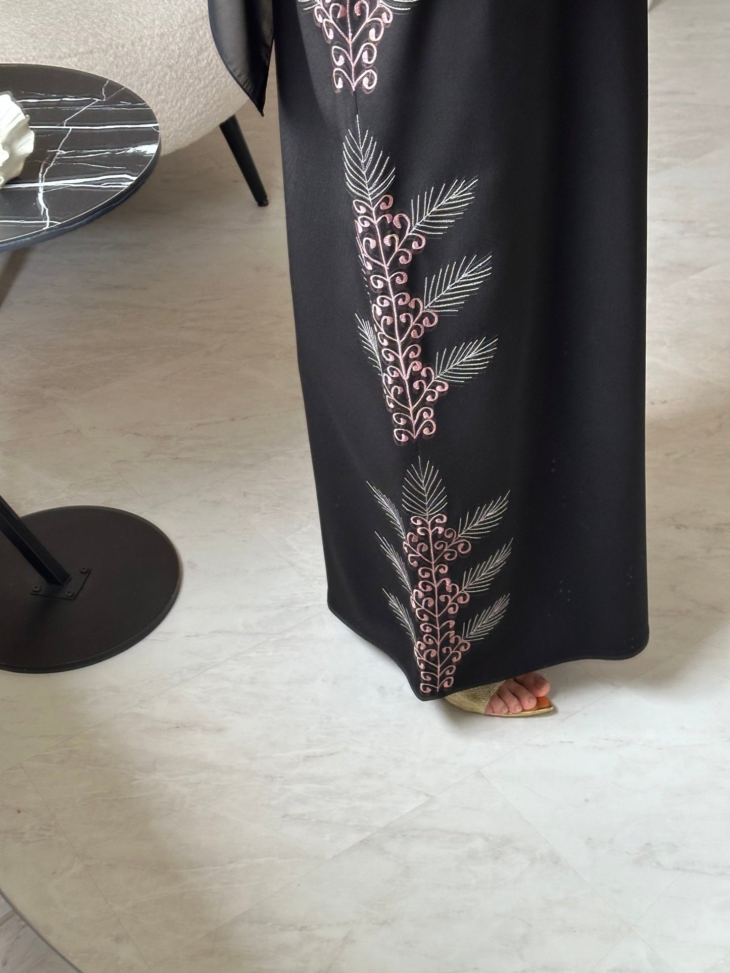 C 0797 Black Embroidered Abaya