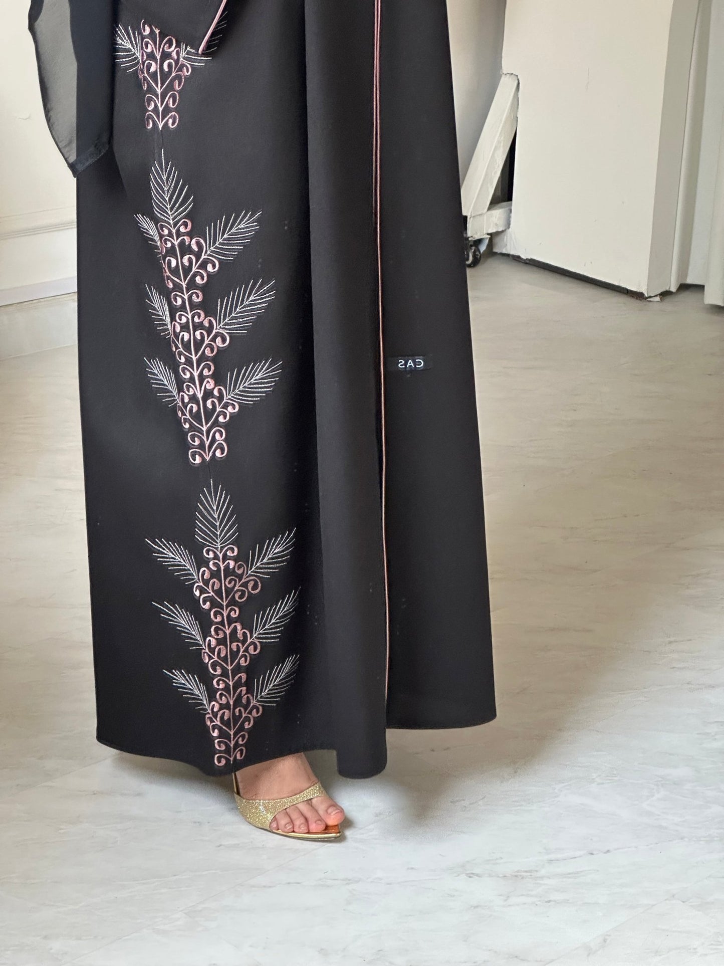 C 0797 Black Embroidered Abaya