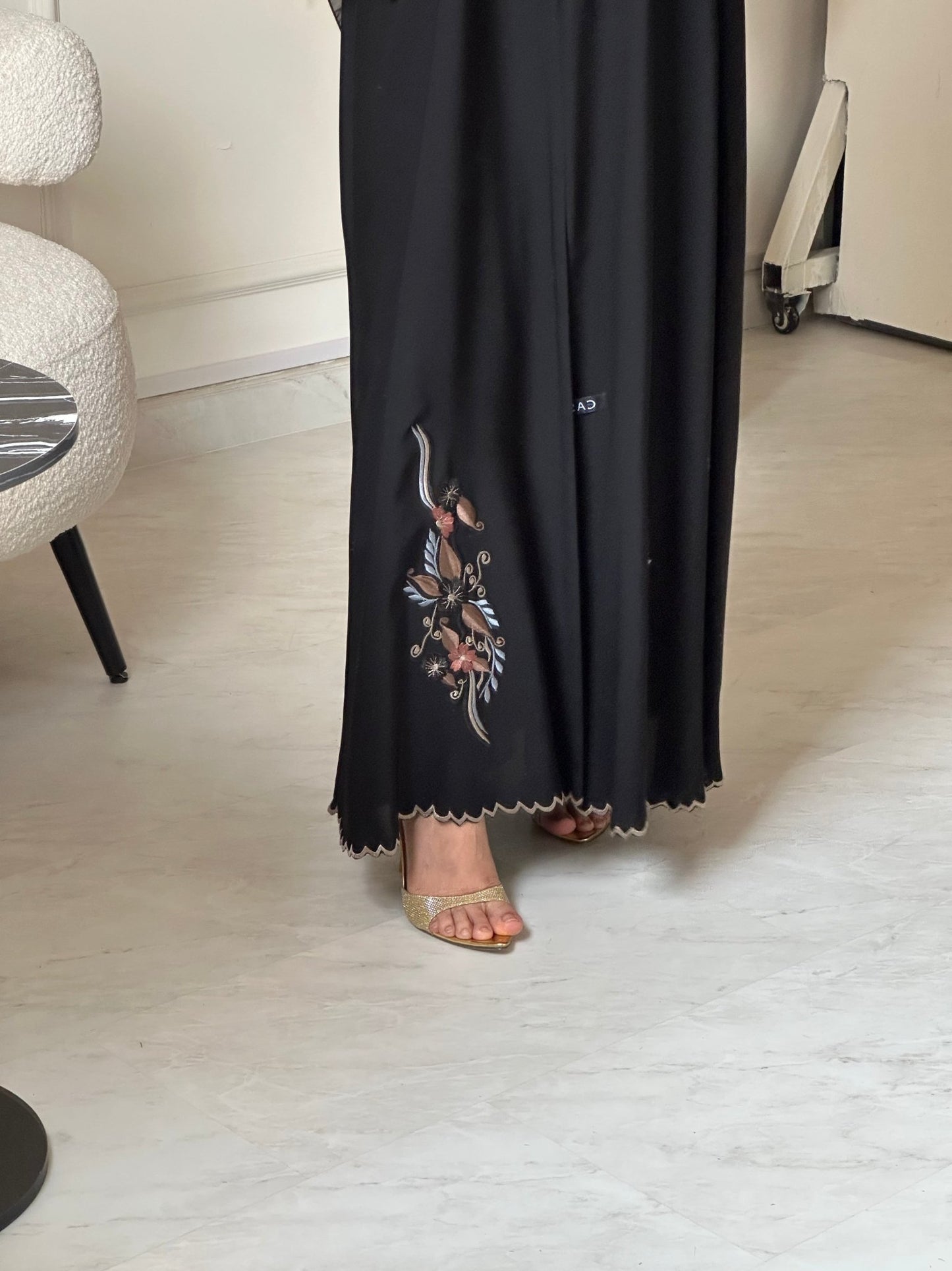 C 0798 Black Embroidered Abaya