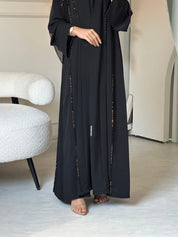 C 0806 Black Beaded Abaya