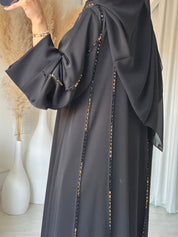 C 0806 Black Beaded Abaya