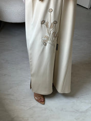 C 0810 Cream Beaded Abaya