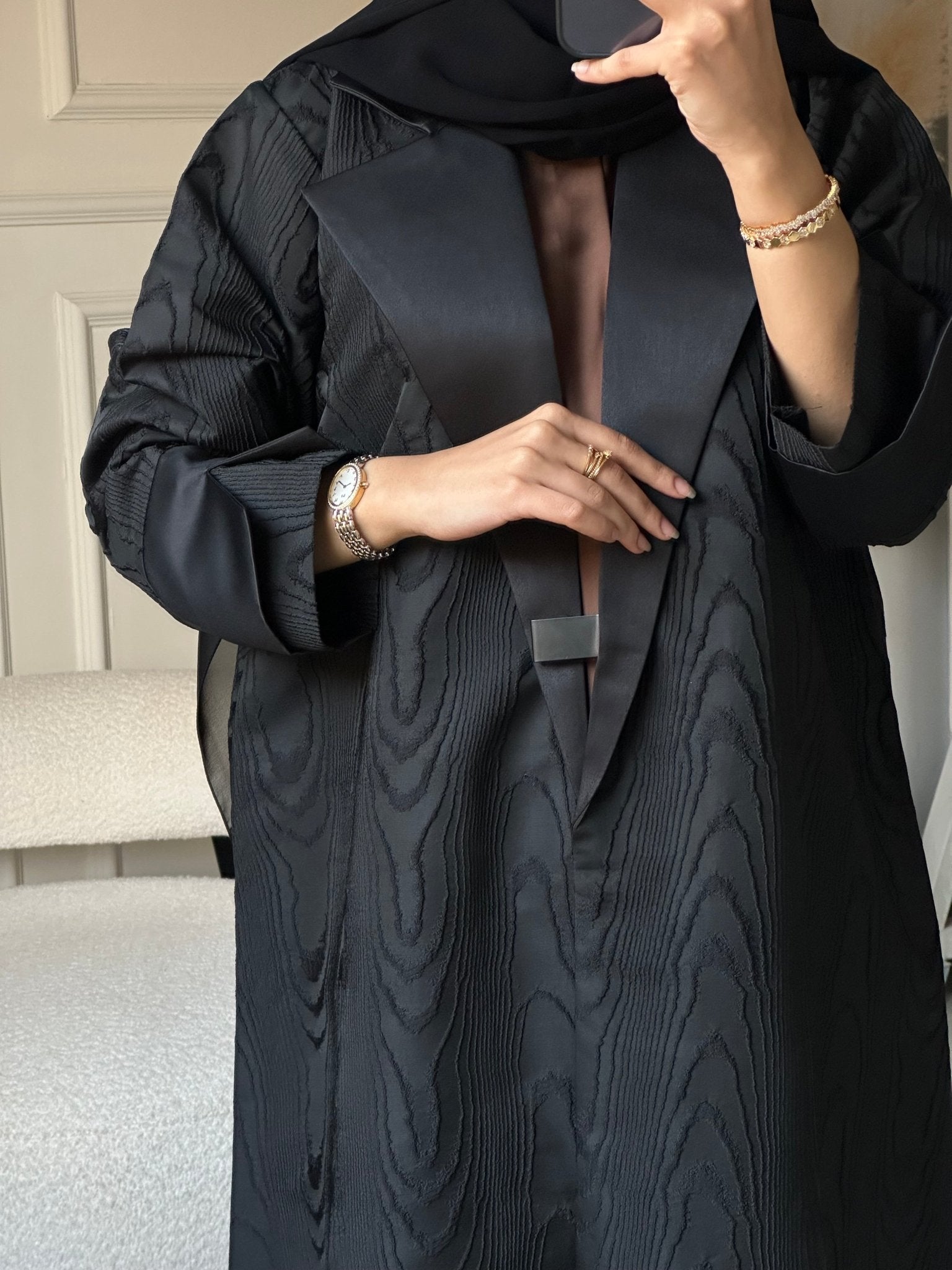 C 0818 Black Coat Abaya