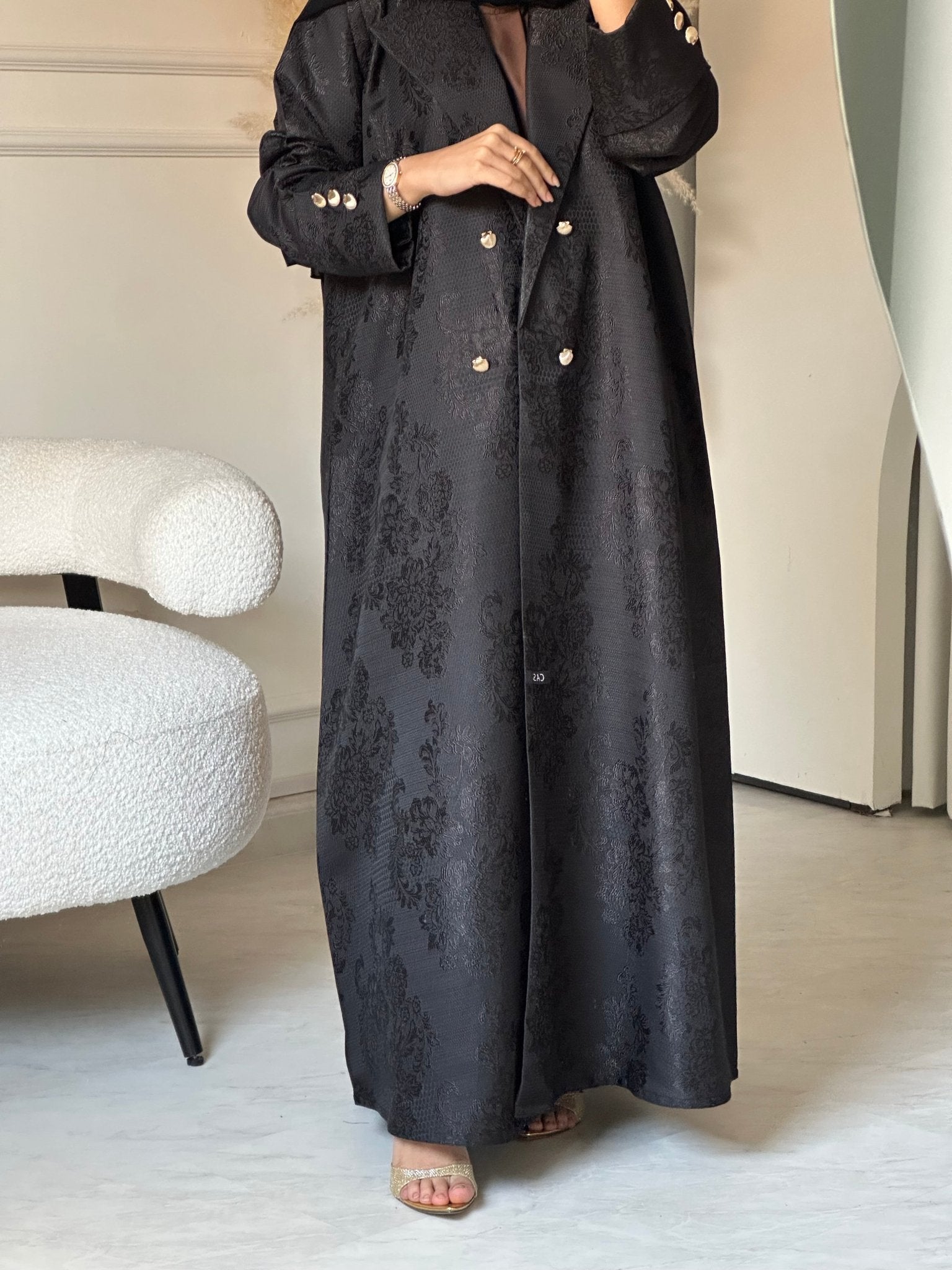 C 0819 Black Coat Abaya