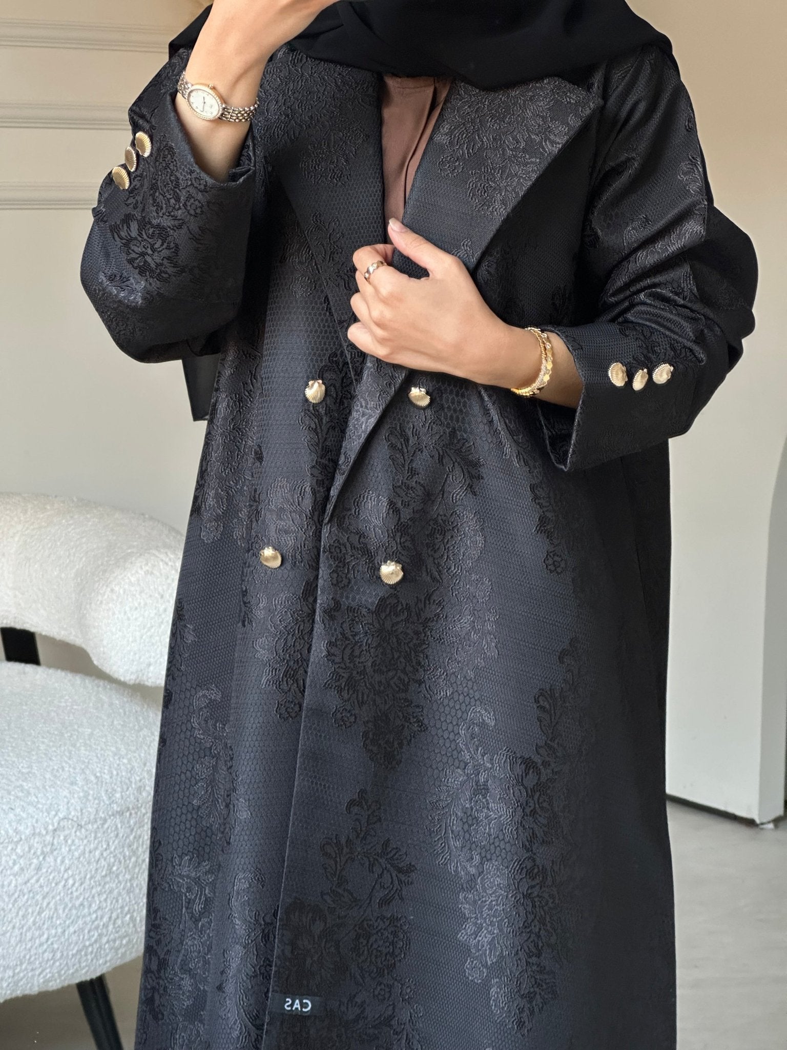 C 0819 Black Coat Abaya