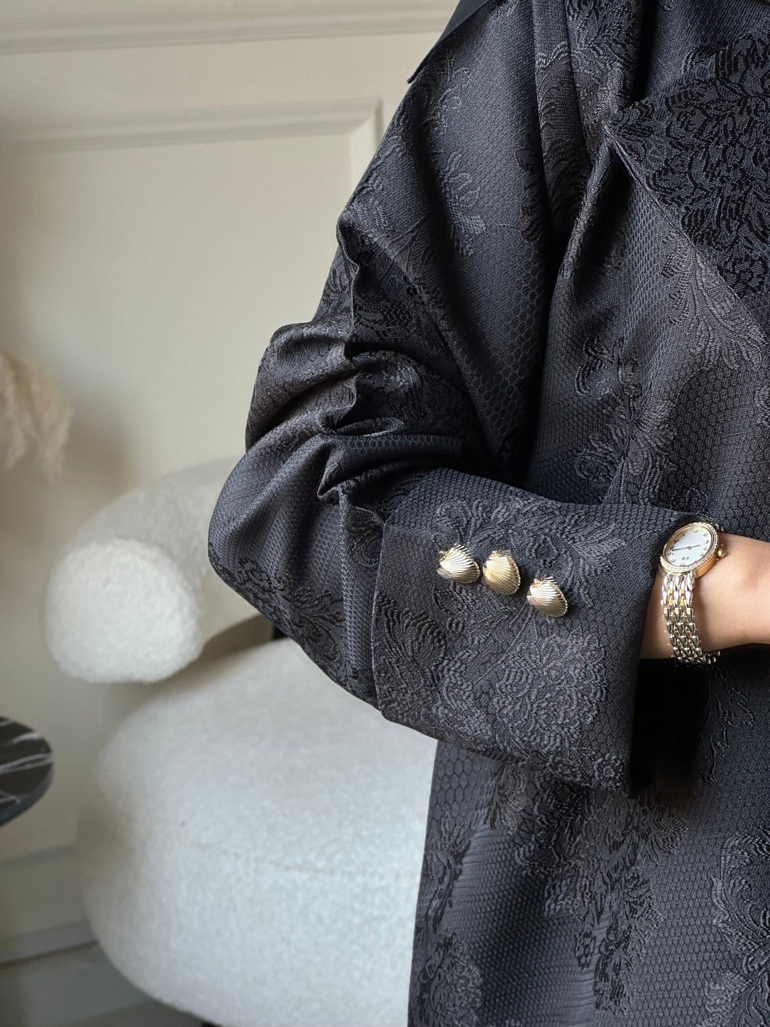 C 0819 Black Coat Abaya