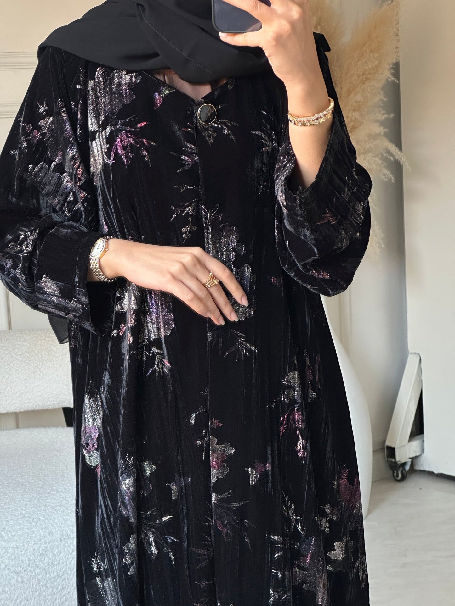 C 0820 Black Velvet Abaya