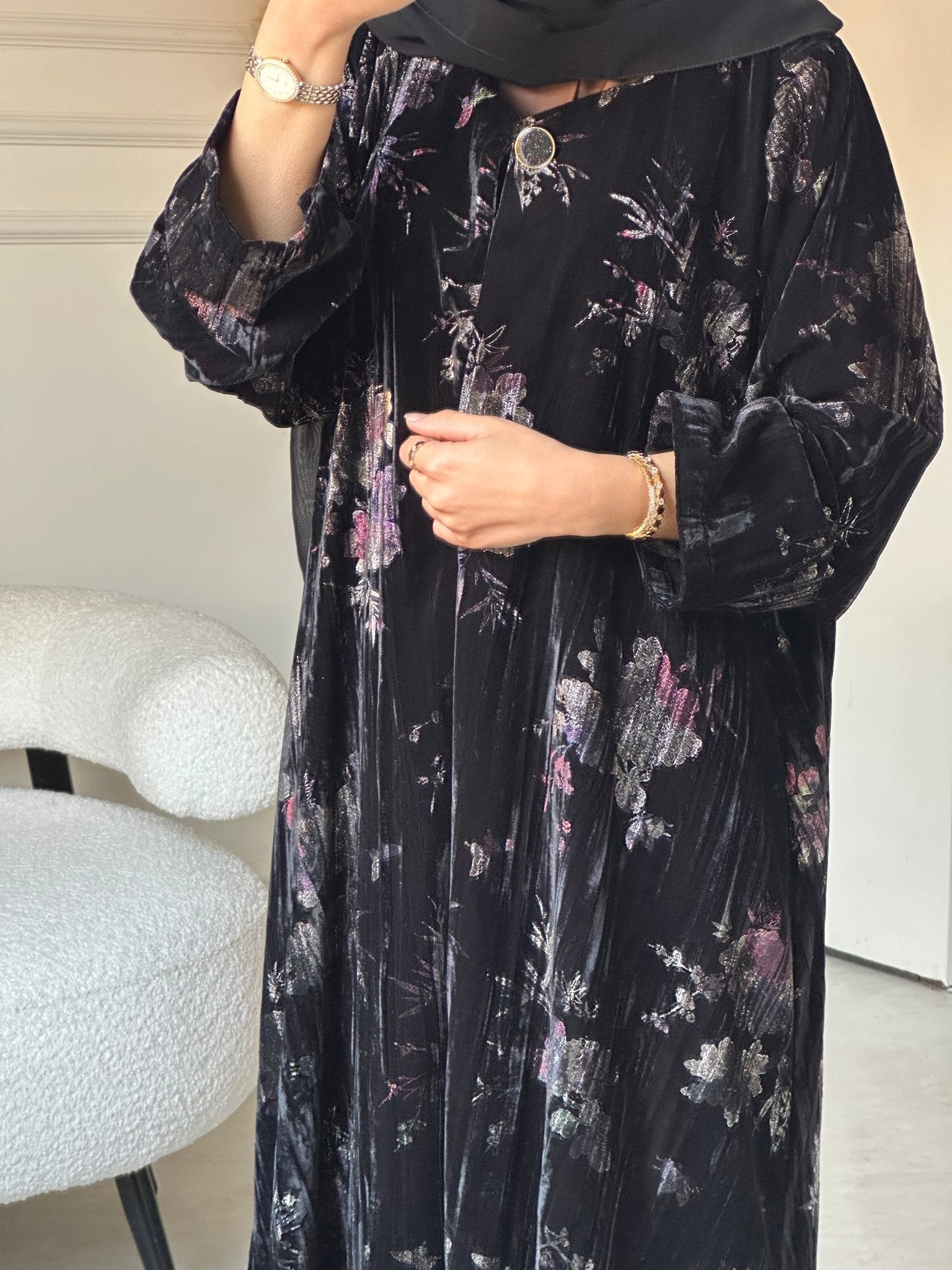 C 0820 Black Velvet Abaya