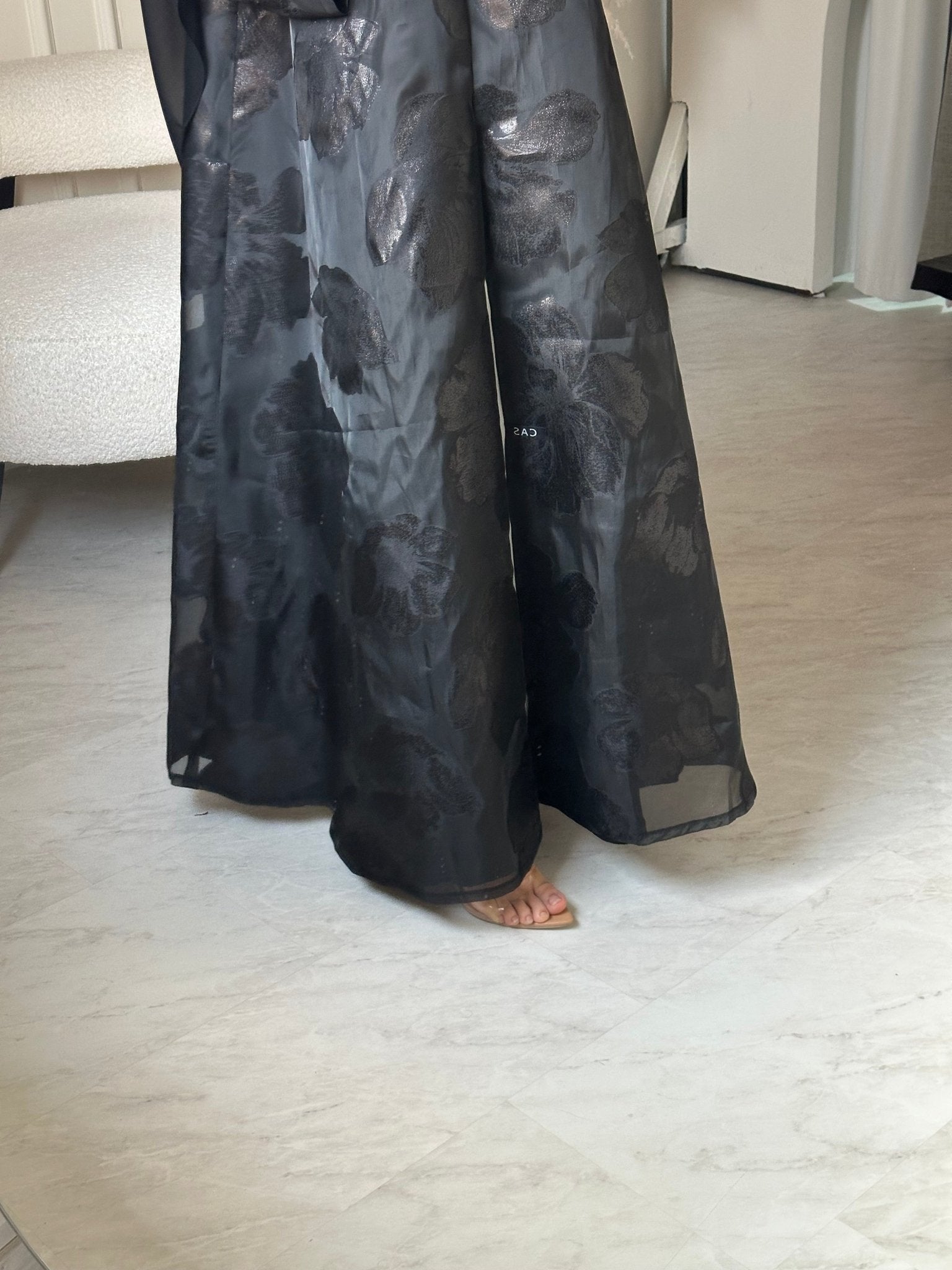 C 0824 - 02 Black Floral Abaya