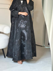 C 0824 - 02 Black Floral Abaya