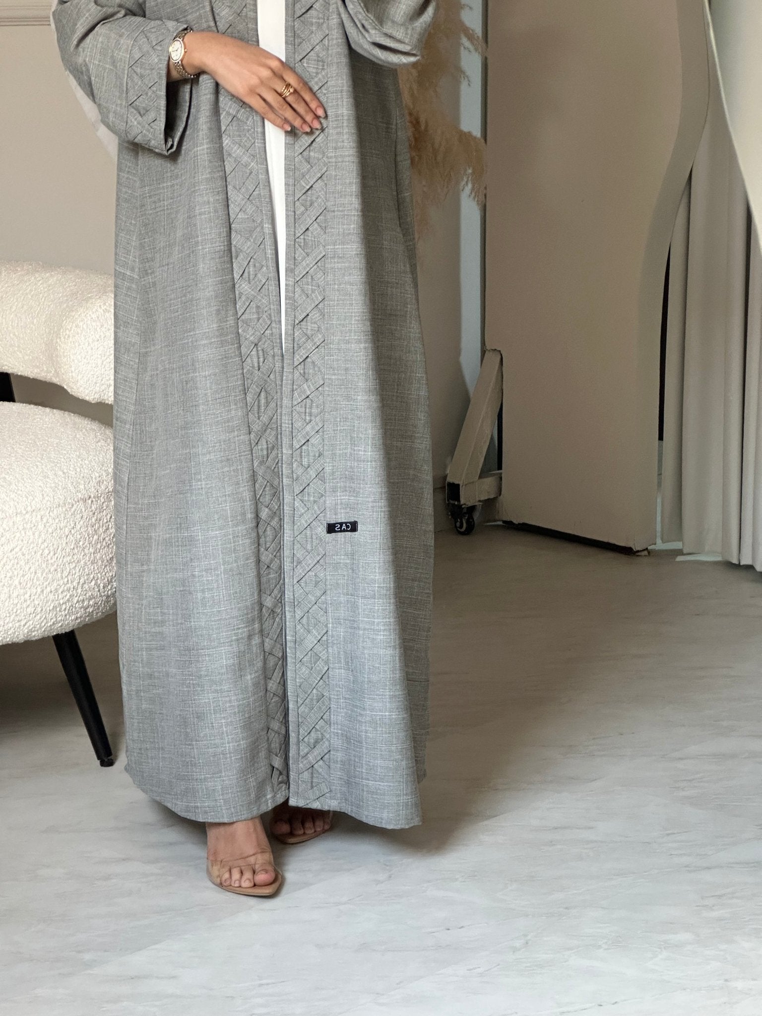 C 0825 Light Grey Abaya