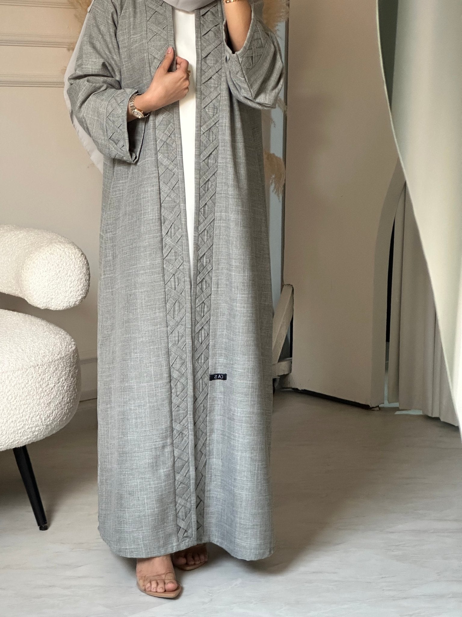 C 0825 Light Grey Abaya