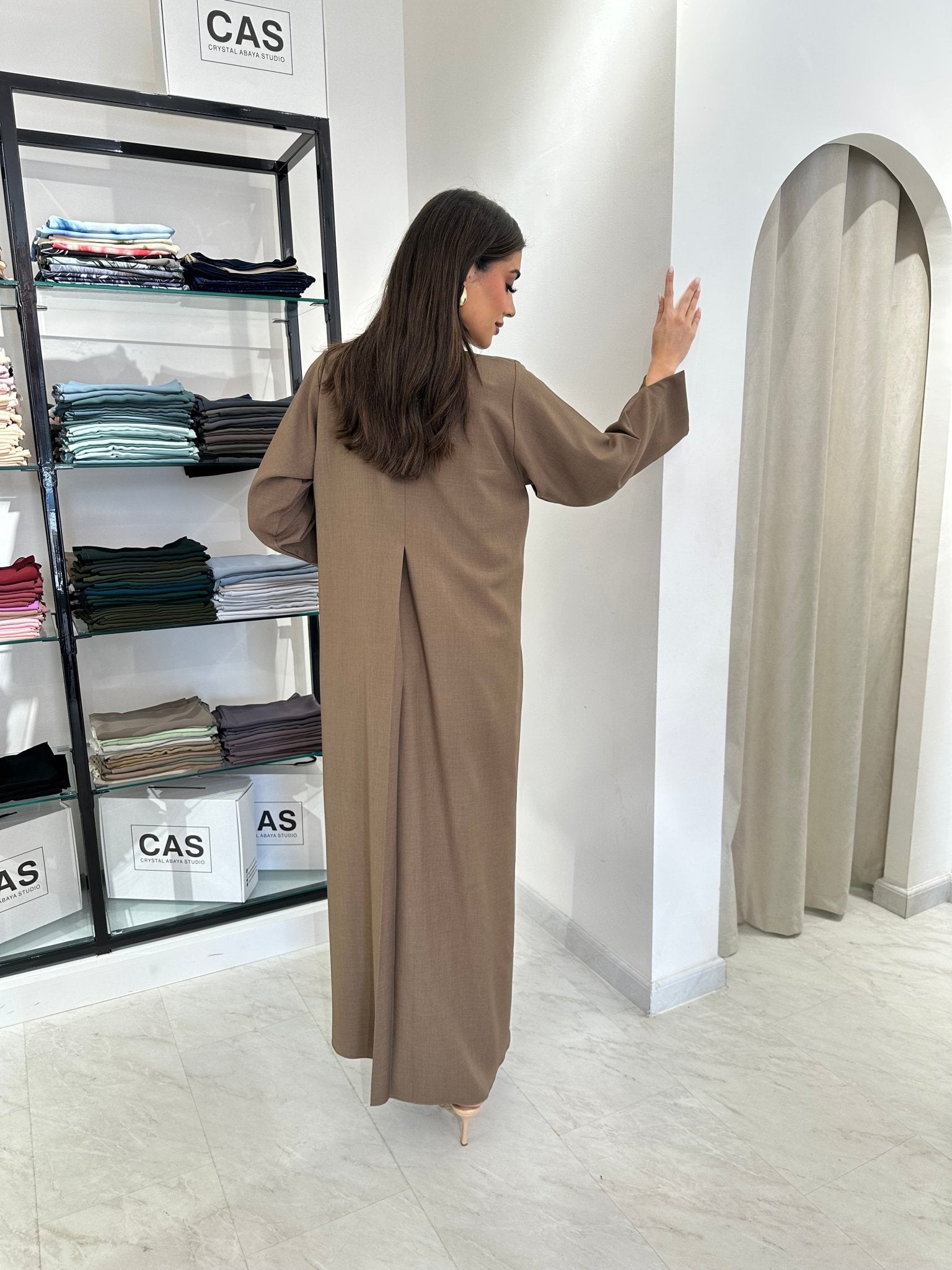 C 0830 Nude Beaded Abaya