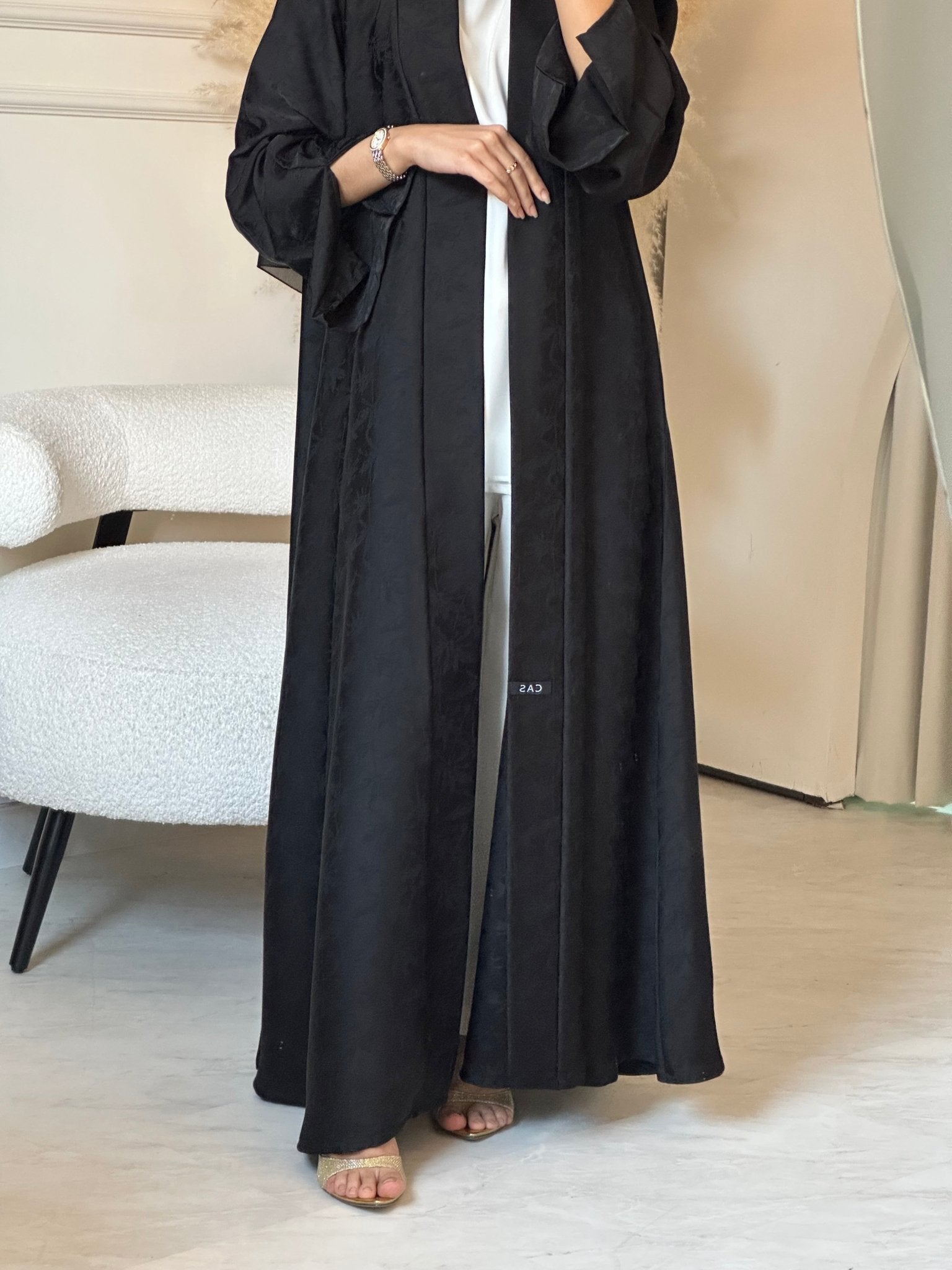 C 0838 Black Printed Abaya