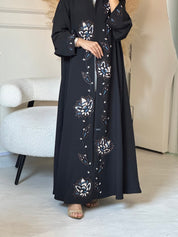 C 0843 Black Embroidered Abaya