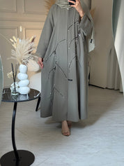 C 0845 Green Beaded Abaya