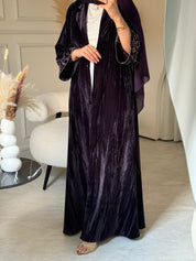 C 0846 Purple Velvet Abaya