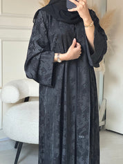 C 0848 Black Printed Abaya